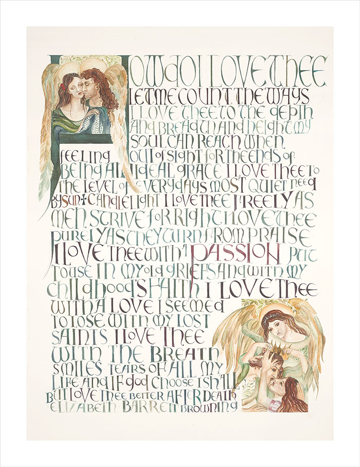 How Do I Love Thee: Calligraphy art print